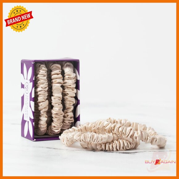 Pure Silk Scrunchies 3-Pack Prevents Frizz Hair Accessories Small